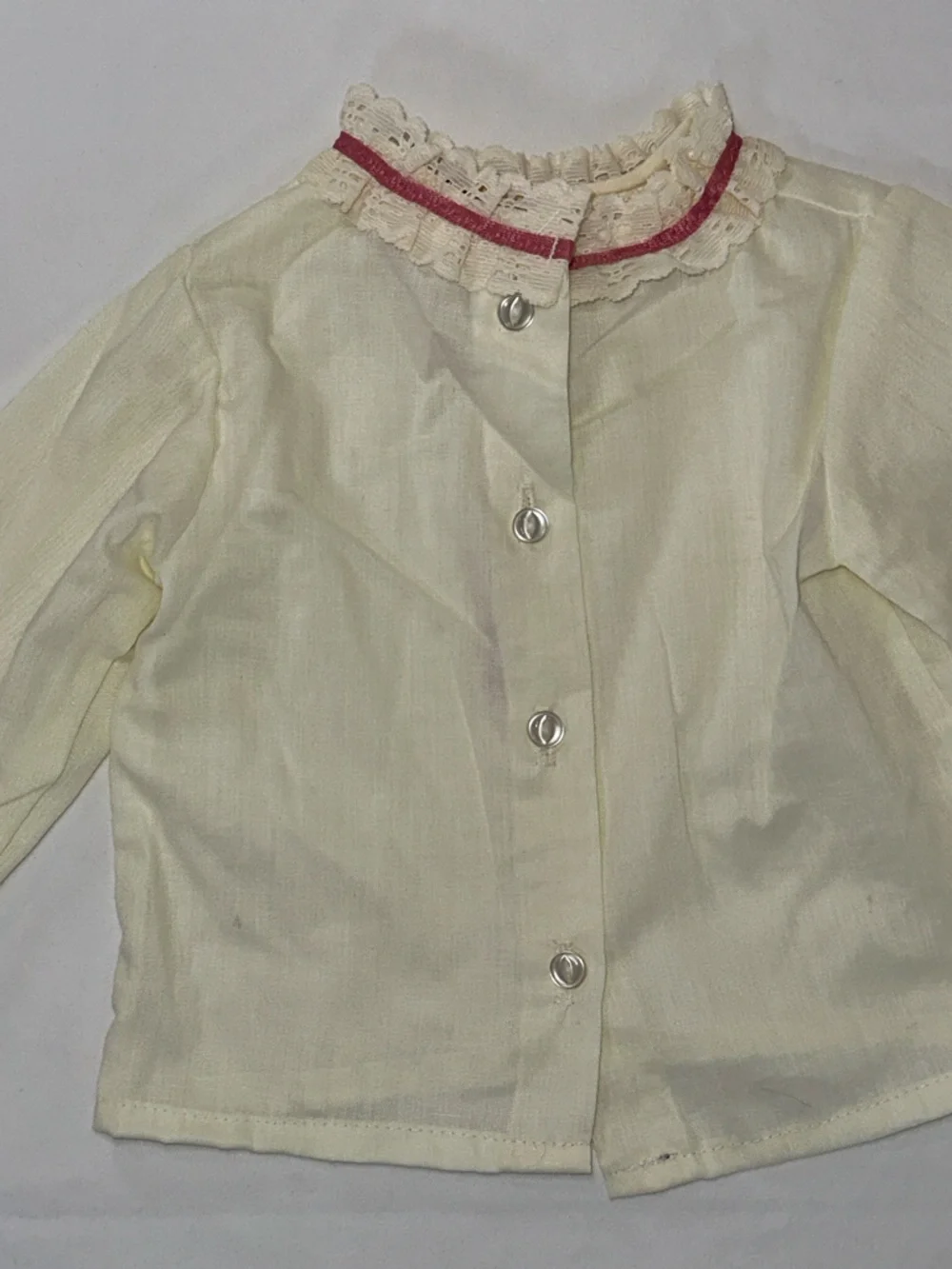 Vintage Carters Baby Blouse Size 12 Months Made in USA Lace Collar Top